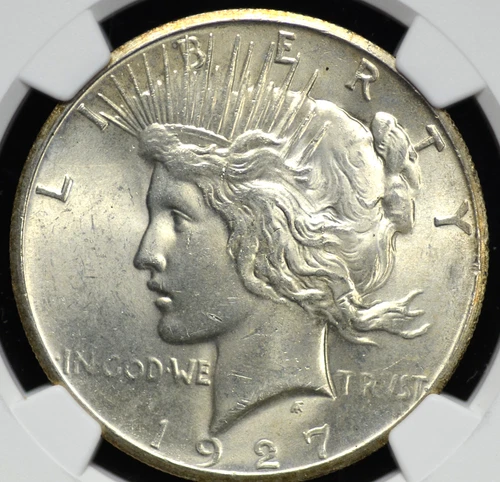 1927 PEACE DOLLAR NGC MS 63 SUPER SMOOTH WHITE SILVER SATIN OVER A FULL STRIKE