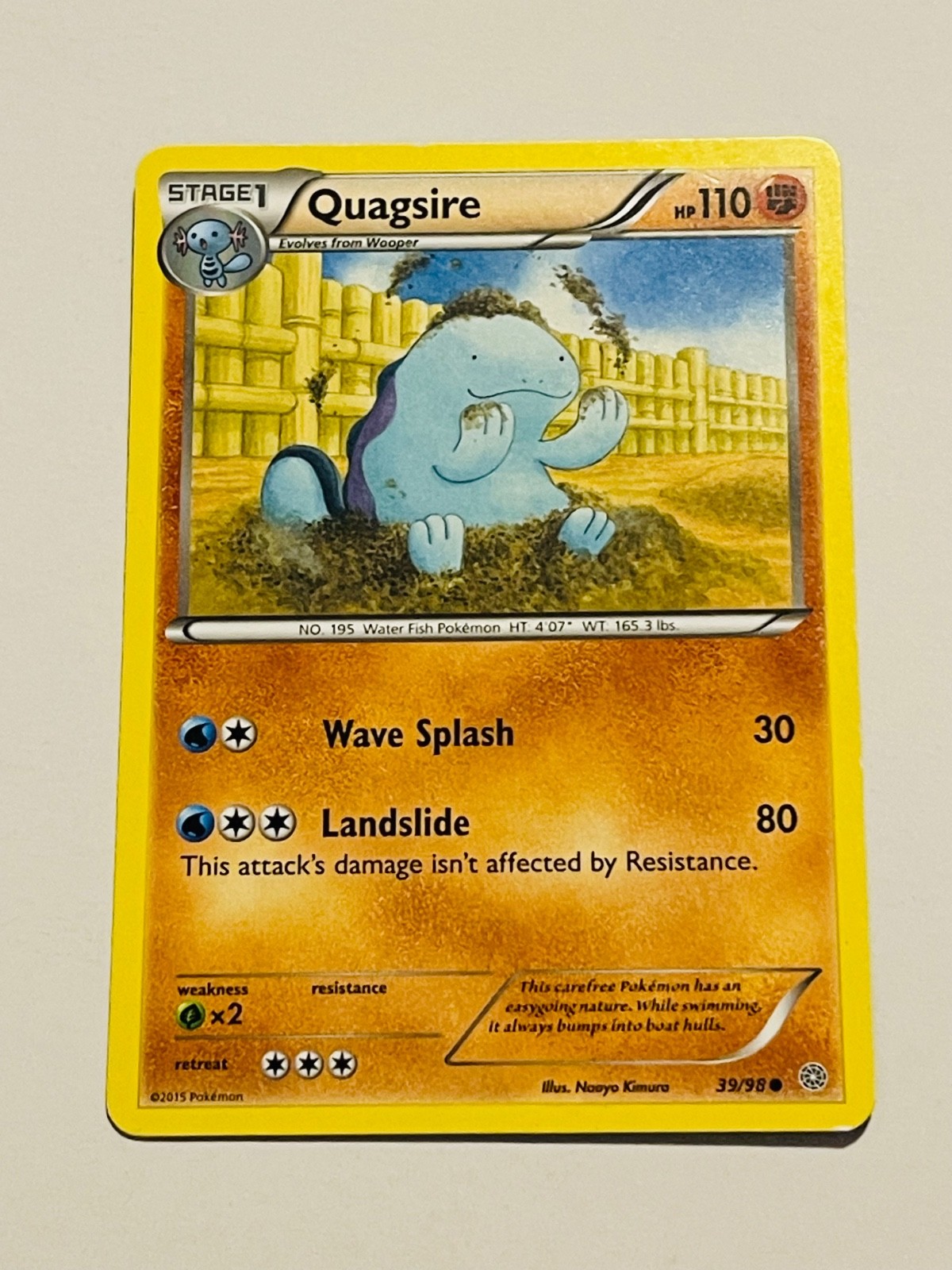 QUAGSIRE 2015 Pokemon Ancient Origins  Common POKÉMON 39/98