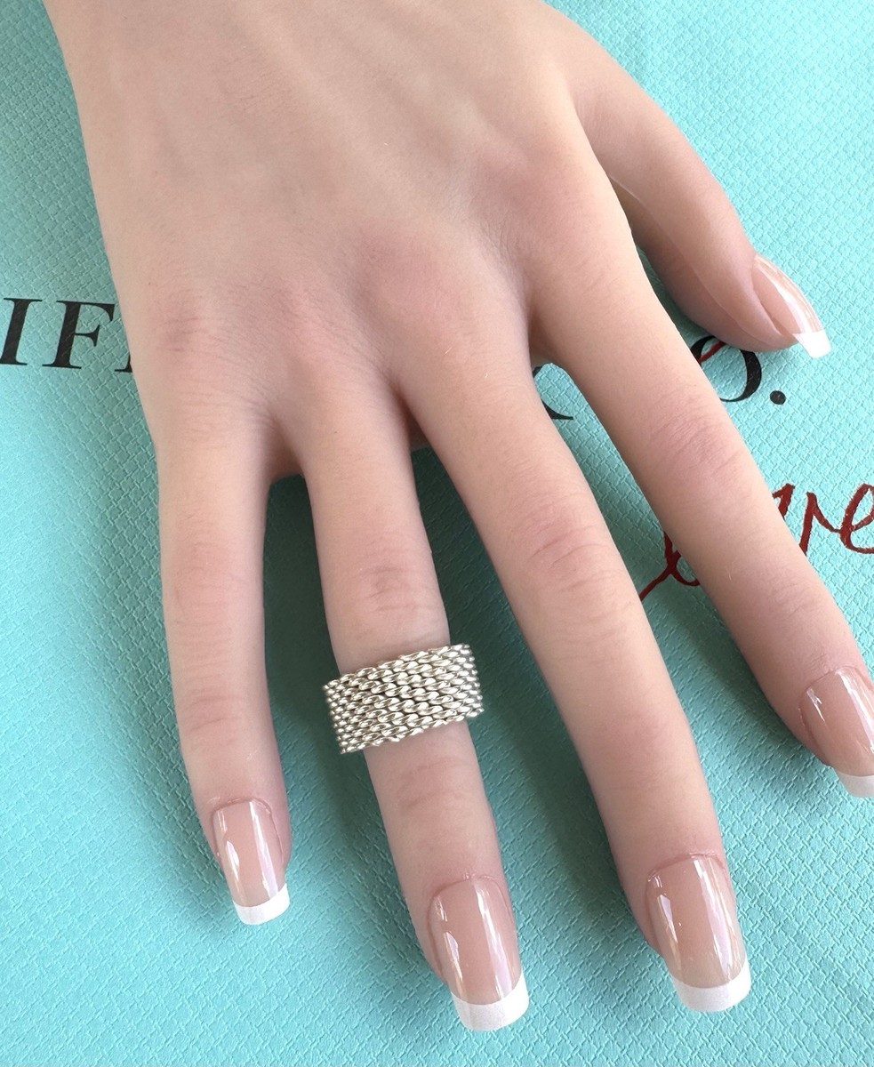アクセサリー Diamond Somerset Mesh Ring, size 5 Tiffany & Co. Sommerset Mesh Ring with Diamond Accents