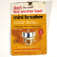 Minitec Mini Breaker 15 Amp 125 volt Fuse Screw in Edison Base Electric Panel