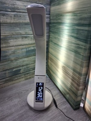 OttLite LED Desk Lamp Night Light w/ Clock & Wireless Charging Station