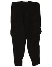 ZARA Mens Joggers Cargo Trousers EU 40 Medium W31 L27 Black Cotton CV08