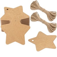 Braun Stern GeschenkanhäNger Weihnachten 100 Stk 6 Cm Kraftpapier Mit Schnur