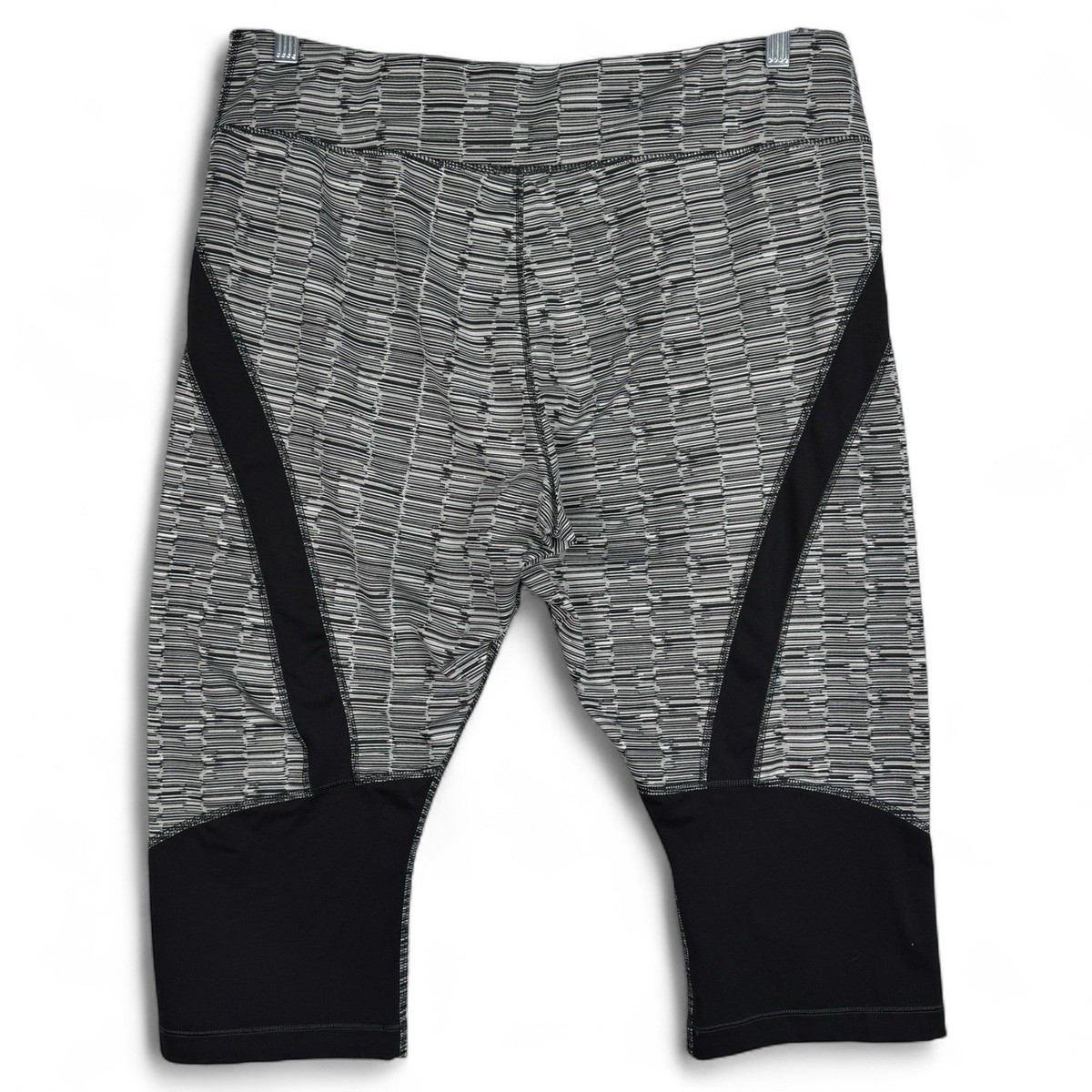 Be inspired Women's Performance Capri Leggings Stretch Size 1X Black White Gray View 2
