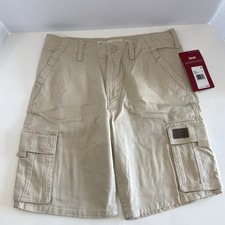 NEW Levi's Boys Twill Cargo Shorts Size 14 Khaki School Uniform Relaxed Short