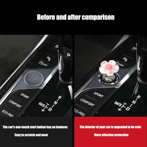 Car one-Touch Start Button，Engine Start/Stop Resin Flower Translucent ...