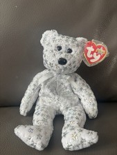 Genuine TY Beanie Babies - The Beginning 2000 White & Silver Stars With Tag.