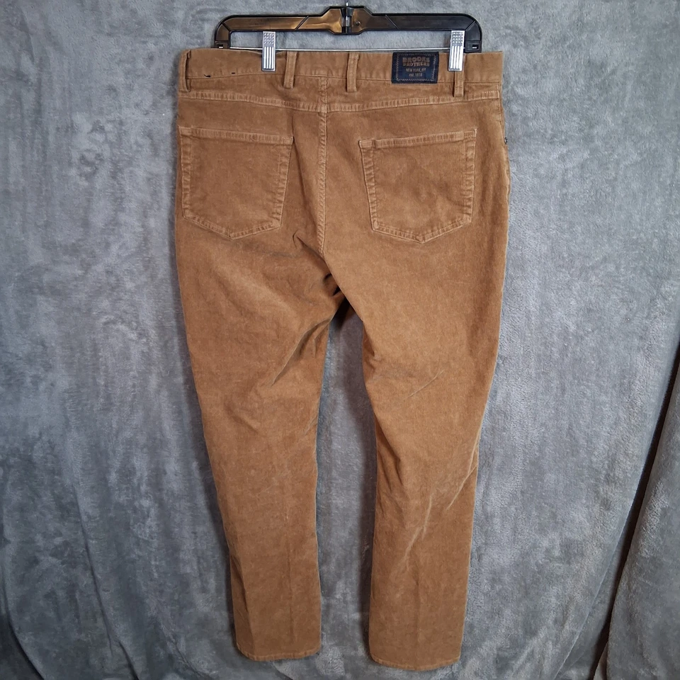 Pantalones de pana Brooks Brothers Golden Fleece 34x30 ajustados marrón Foto 2 de 4