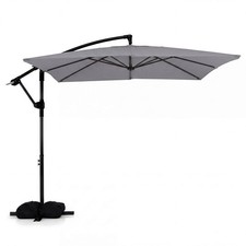 8 x 8 FT Offset Cantilever Patio Umbrella Square Hanging Outdoor Market Umbrella
