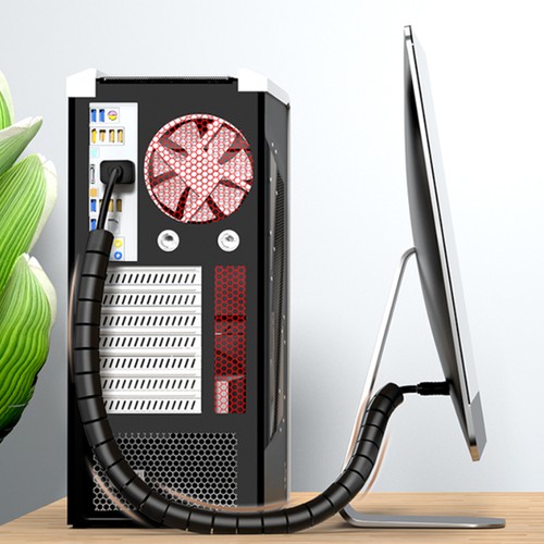 2 Pcs Coiled Tube Cable Management Sleeve Kabelmanagement Kabelabdeckung - 第 9/12 張圖片