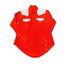 Vintage 70s Red Dot Western Pearl Snap Rockabilly Men's Shirt - XS/S