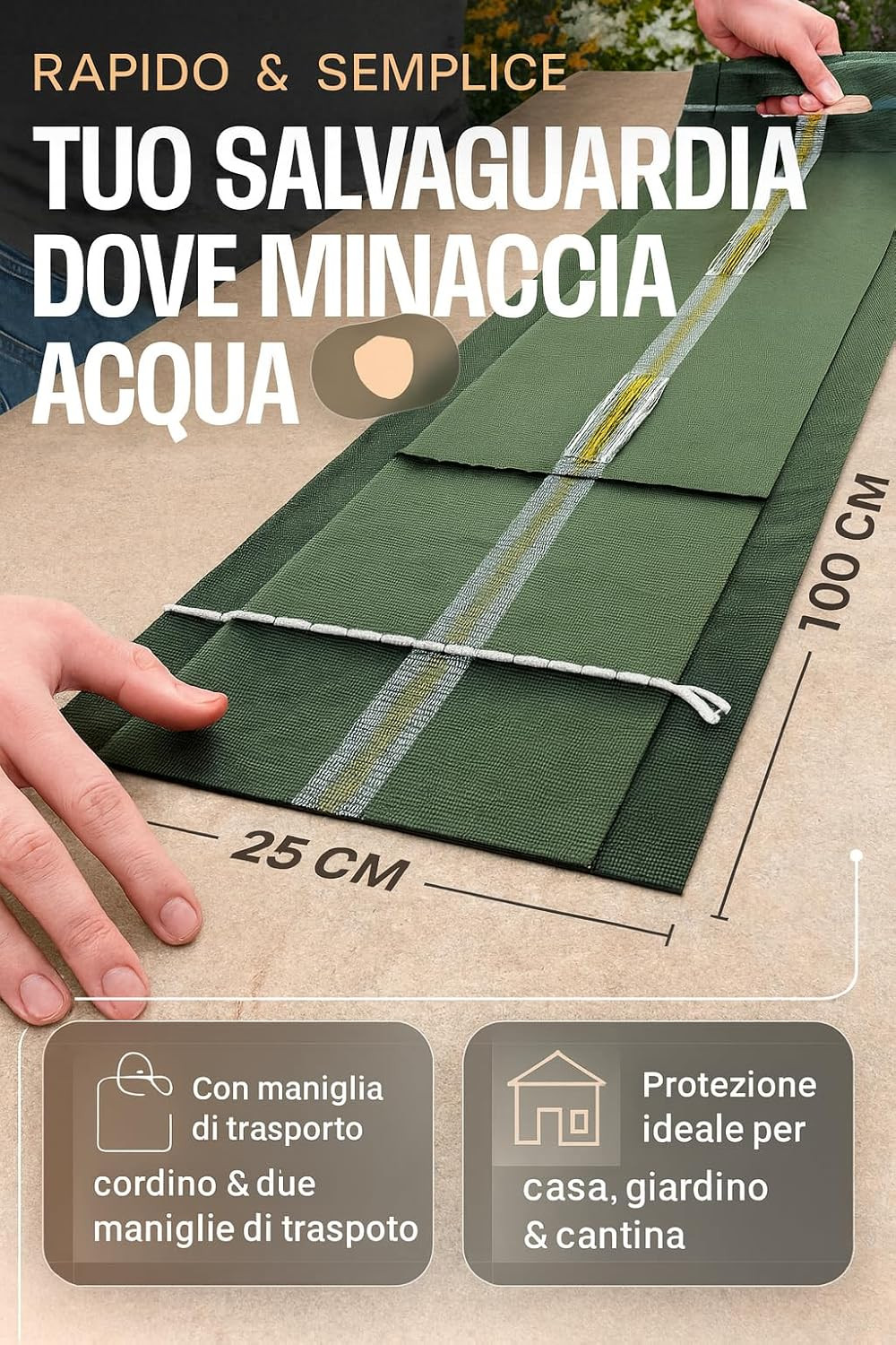 Kit 20 Sacchi Anti-Inondazione 25x100cm - Barriera Idrica UV Stable - 2