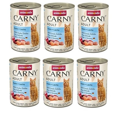 ANIMONDA Carny ADULT Nassfutter für Katzen HUHN + LACHS 6 x 400 g