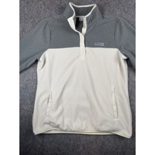 Columbia Benton Springs Fleece Pullover Women's XL White Gray 1/2 Snap Outdoor