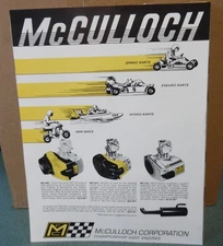 Vtg 1968 McCulloch Brochure & Accessories Go Karts Sprint Enduro Hydro Mini-Bike