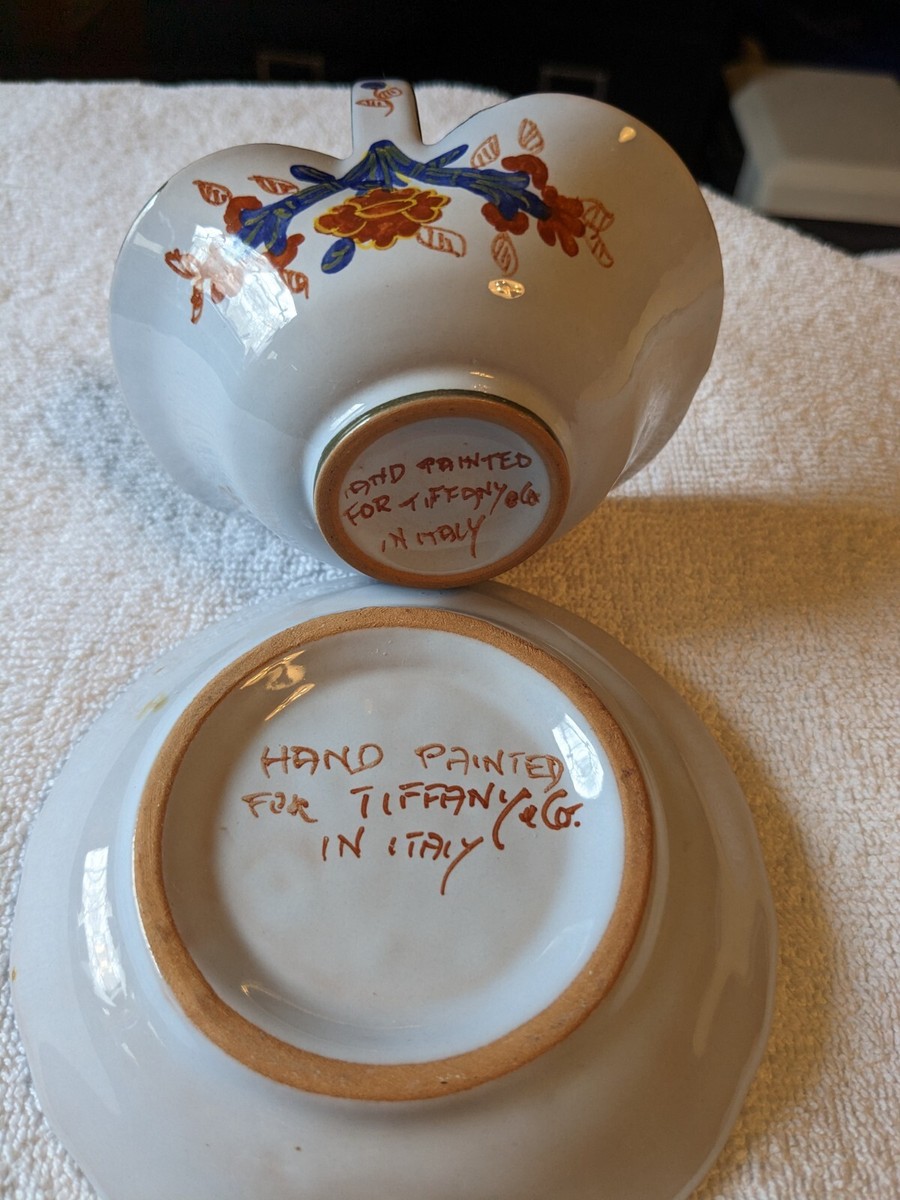 Vintage Tiffany Hand Painted Basket and Saucer | eBay