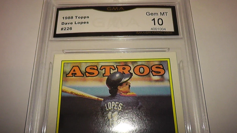 1988 Topps Dave Lopes Card Grade GMA 10 #226 MLB Baseball Houston Astros - Image 2 of 4