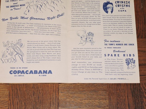 Vintage Dean Martin Jerry Lewis Podell Copacabana NY Copa Promo Versandprogramm 1950er - Bild 9 von 16