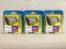 Philips Norelco QP610/80 OneBlade Replacement Blade & Body Kit Lot Of 3 New