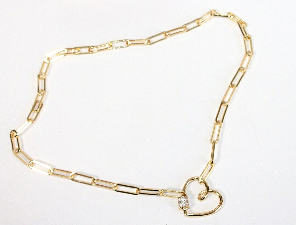 OMA The Label Necklaces Gold tone chain heart crystal pendant women's