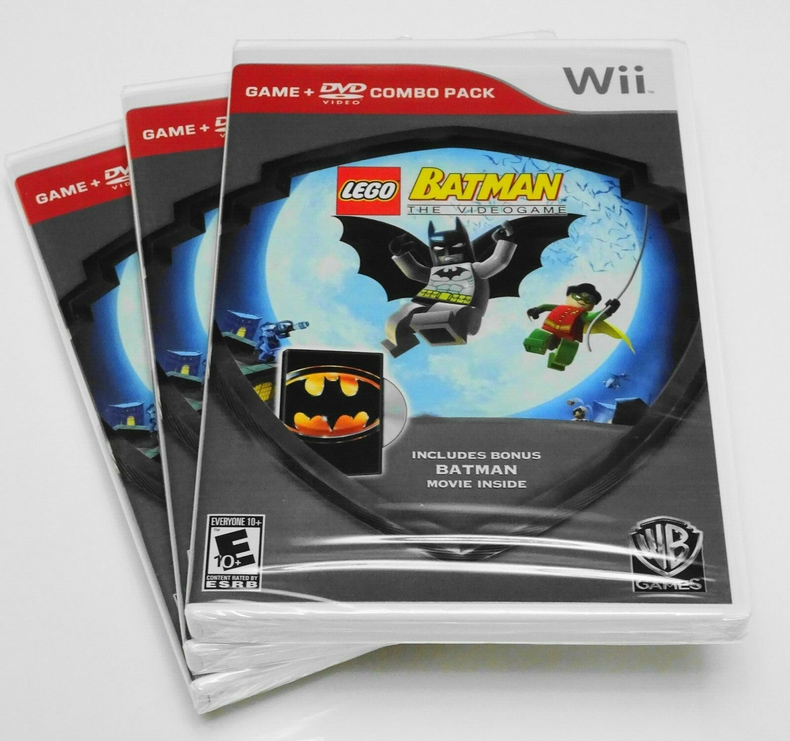 Wii LEGO Batman The Videogame + DVD Silver Shield Combo Pack NO MANUAL  883929020720