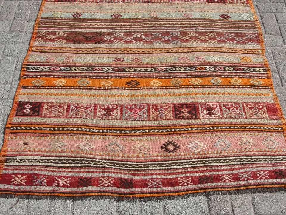 Alfombra Kilim Azteca Corredor, Alfombra para Salón, Alfombra Bohemia, Alfombra Kelim, Foto 2 de 4