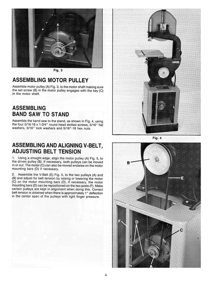 14" Wood Cutting Band Saw Operator Manual Delta 28-203, 28-243, 28-245 28-2 - Image 3 of 4