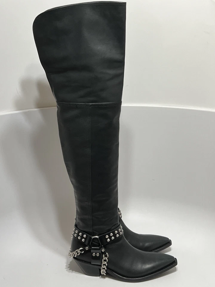 BOTAS DE CADENA DE CUERO NEGRAS JUNYA WATANABE COMME DES GARCONS 37,5 de colección Foto 4 de 4