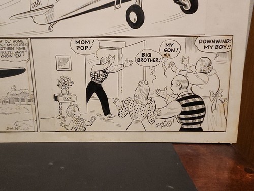SMILIN' JACK Sunday Comic Strip Original Art 1-26-1941 ZACK MOSLEY Downwind - Picture 10 of 21