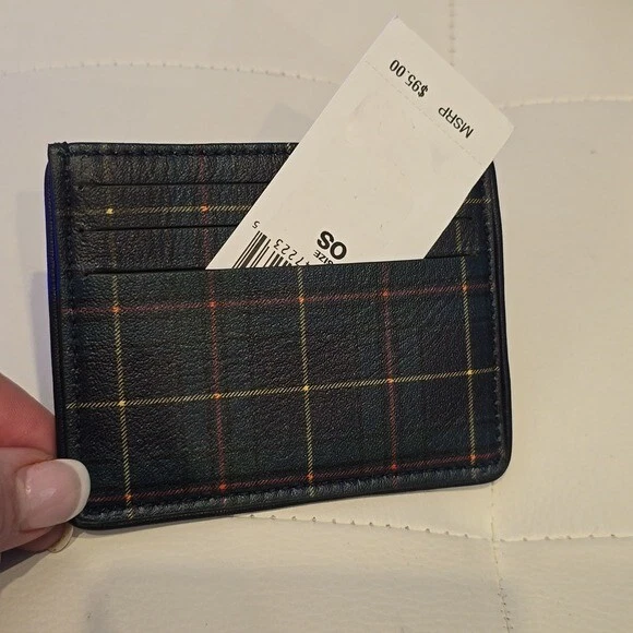 Ralph Lauren Polo Azul Marino Lona Cuero Cuadros Cartera Nuevo Hombre $95 Bordado Foto 2 de 4