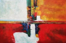 Abstract  #AB-1, 48x72, 100% Hand painted Oil Painting on Canvas