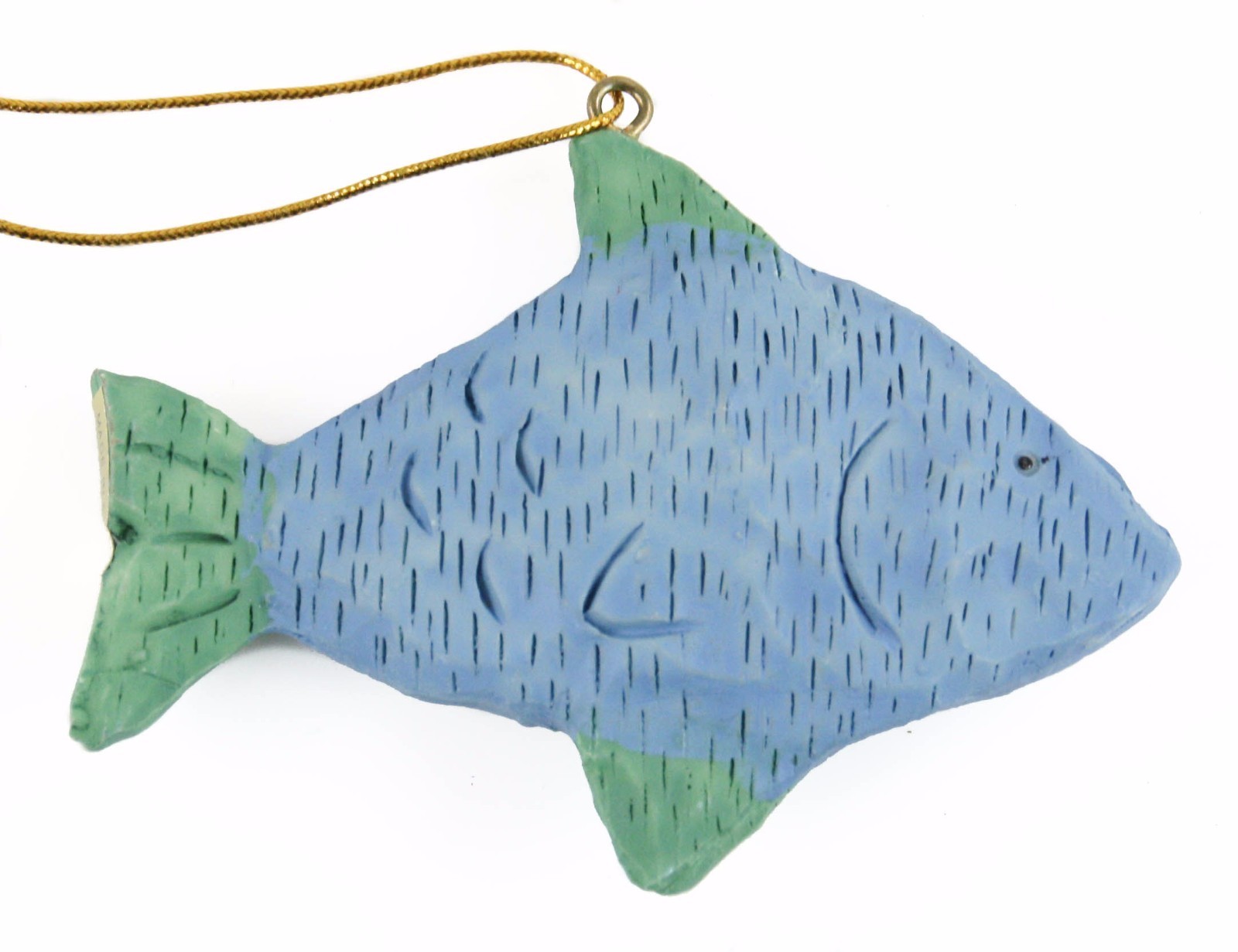 Ceramic Blue Green Fish Christmas Ornament for Holiday Home Decor