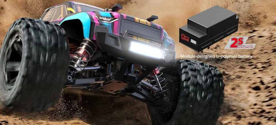 Batería 1/16 Sin escobillas Alta Velocidad RC Coche Vehículo Modelos 2S LIPO MJX HYPER GO 4x4 Foto 2 de 4