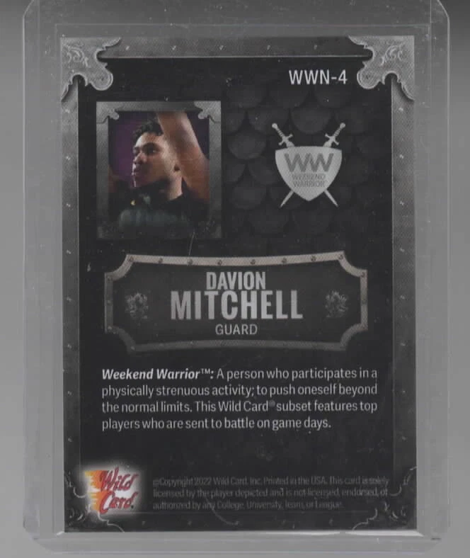 2022 Wild Card Matte Weekend Warrior #WWN-4 Davion Mitchell /25 - Image 2 of 2