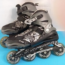 Blade Runner Phoenix Black/Gray ABEC 3 Adjustable Rollerblade Skates, Sz. 5-8