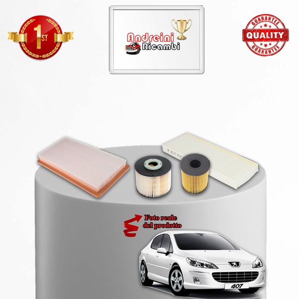 Set Service 4 Filter Peugeot 407 2.0 HDI 110KW 150CV Von 2010->-image