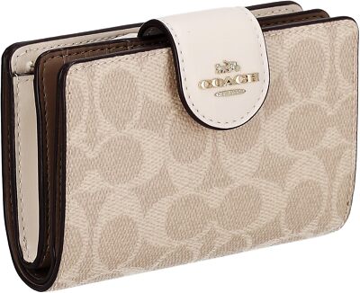 Coach] Medium Corner Zip Wallet Signature Canvas CW786 IMXDM Sand