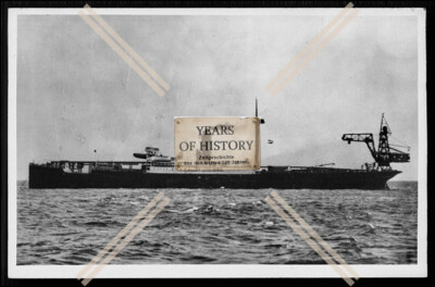 Photo catapult ship Westphalia with aircraft warship Navy in use