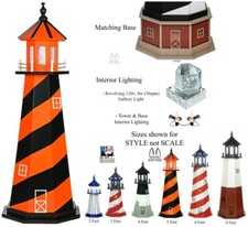 BALTIMORE ORIOLES LIGHTHOUSE - Baseball Orange & Black Working Light AMISH USA
