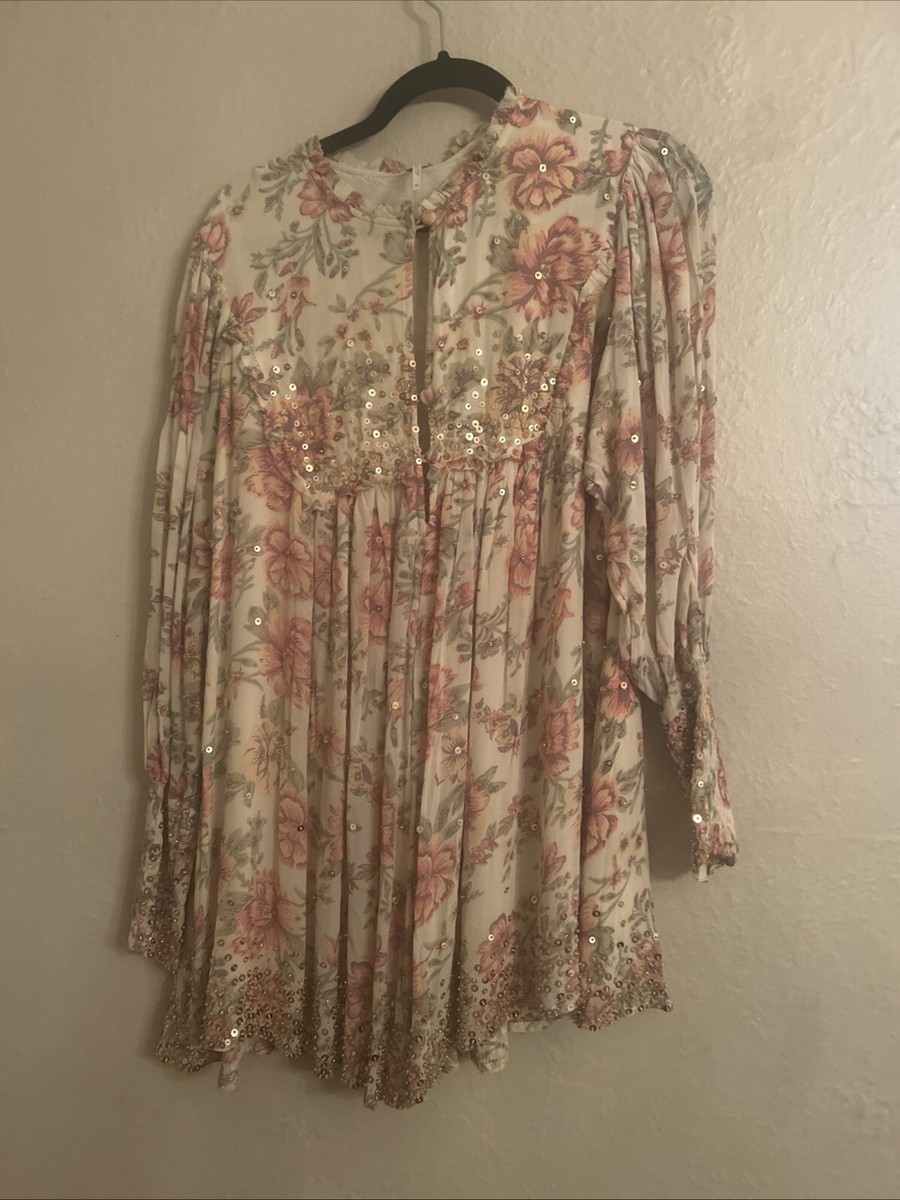 NWT Free People Bali Golden Sun Printed Mini Dress Size Xsmall NWT Free People Bali Golden Sun Printed Mini Dress Size Xsmall