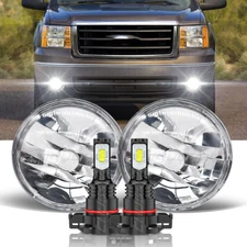 For 2007-2013 GMC Sierra 1500 2500 3500 Round LED Bumper Fog Lights Assembly