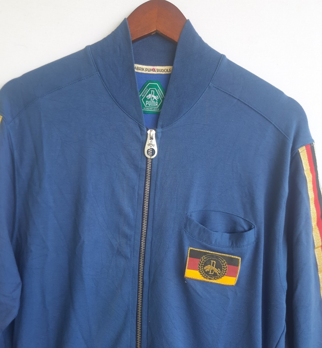 Vintage PUMA Rudolf Dassler Schuhfabrik track jacket Blue
