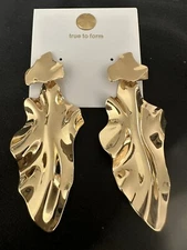 True to Form Statement Earrings Gold