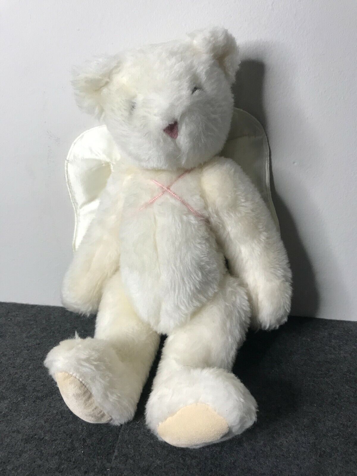 Vintage 1997 Vermont Teddy Bear White Angel Plush Stuffed Toy
