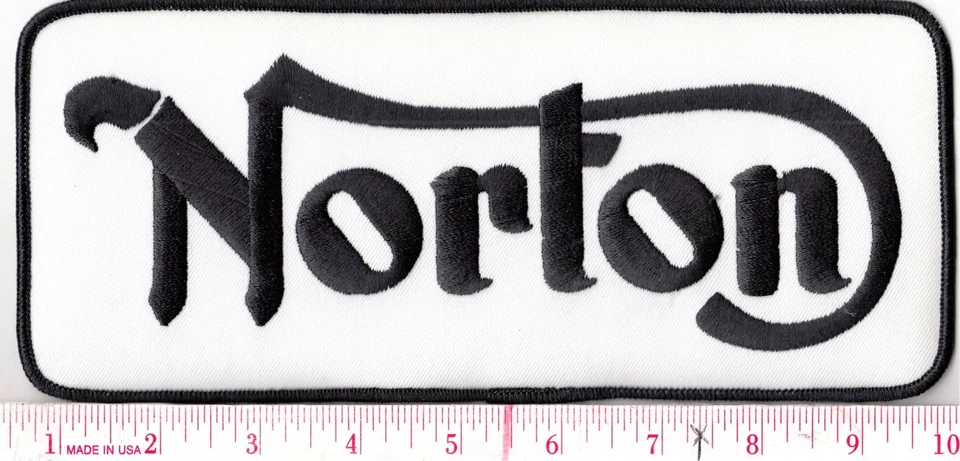 Norton Motorcycle Embroidered Patch, Large 9" x 4", USA Made - Image 2 of 2