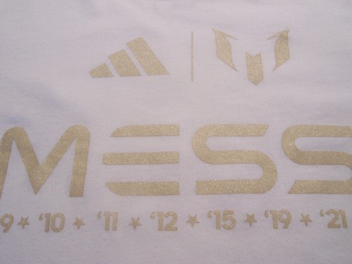 LOT of 2 ADIDAS Soccer Player Lionel Messi Black & White Short Sleeve T-Shirt - Picture 8 of 16