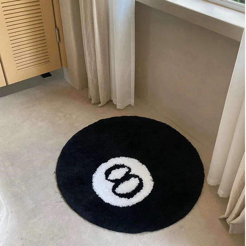 Retro Black No. 8 Carpet- Non-slip Floor Mats  - Fluffy Runner Rug for all Rooms - Image 3 of 4