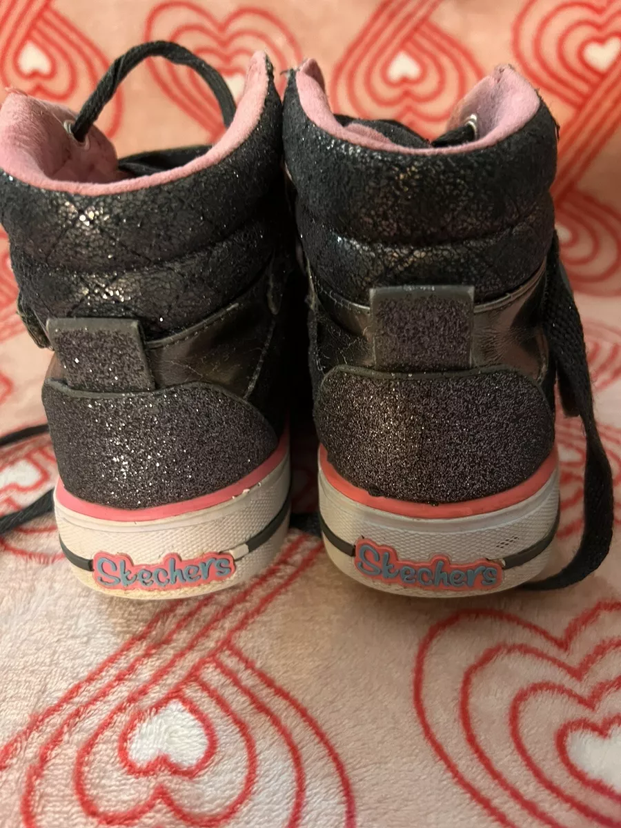 Skechers Twinkle Toes Girls shoes size 2 Sparkle Brown High Top