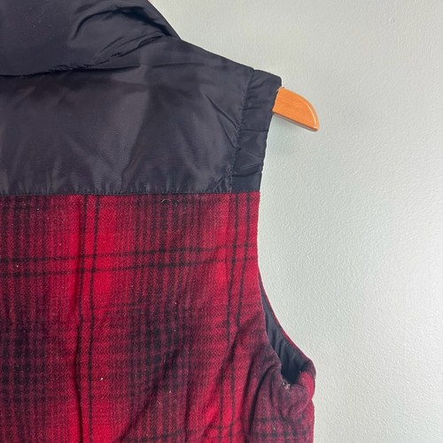Eddie Bauer Down Vest LG Wool Plaid Puffer Jacket Buffalo Plaid Goose Down Yukon - Picture 16 of 16
