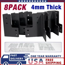 8X 4mm Garage Workbench Legs Corner Brackets for DIY Shop Tables, Shelves Black